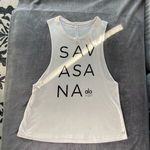 ALO yoga savasana cream top size S